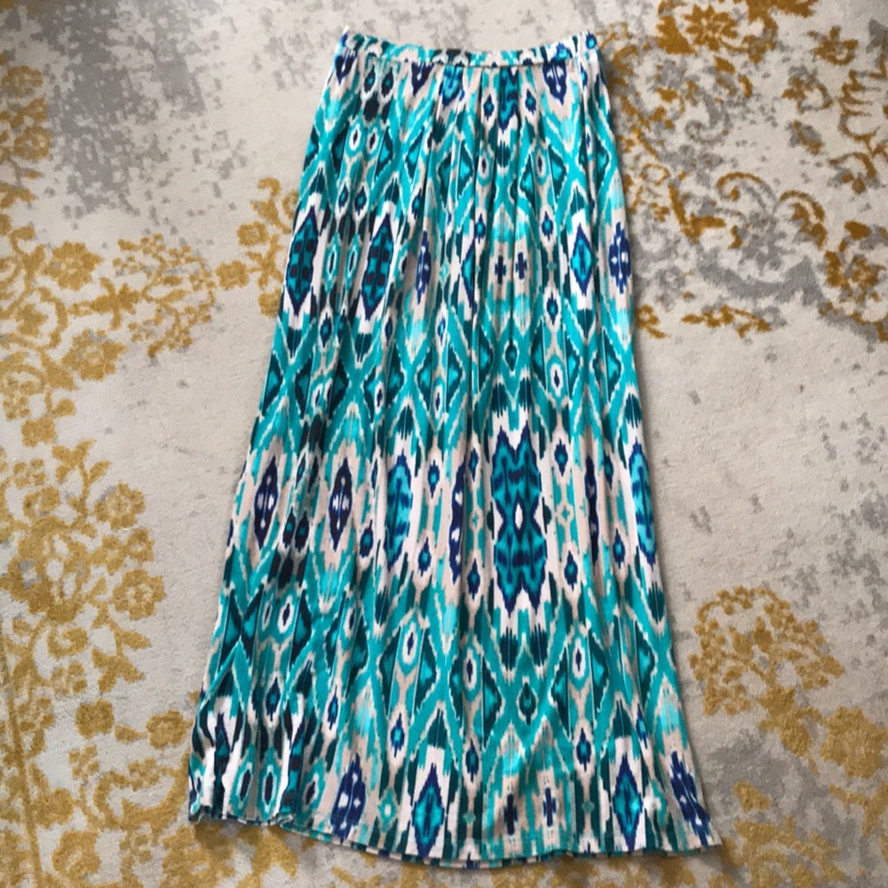 Tribal Print Maxi Skirt, Size Small